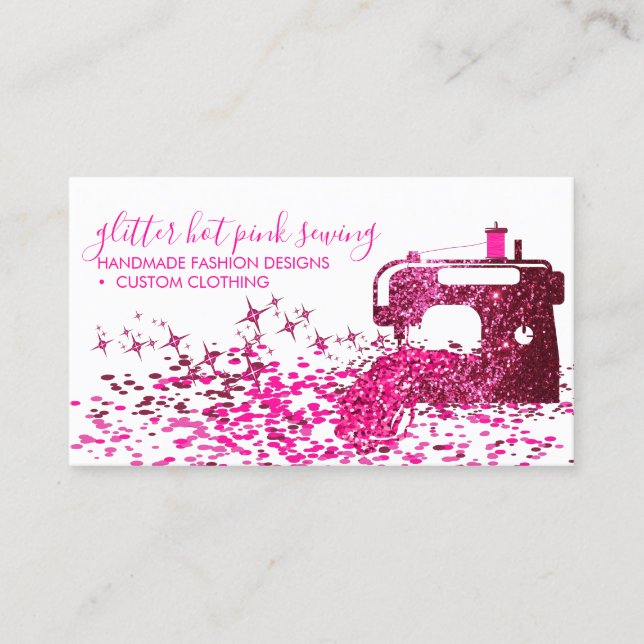 Pink Tailor Fashion Stylist Quilting Sewing Business Card (Front)