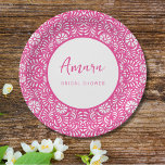 PINK TALAVERA BRIDAL SHOWER PAPER PLATE<br><div class="desc">Beautiful Pink Mexican Talavera flowers</div>