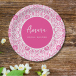 PINK TALAVERA BRIDAL SHOWER PAPER PLATE<br><div class="desc">Beautiful Pink Mexican Talavera flowers</div>