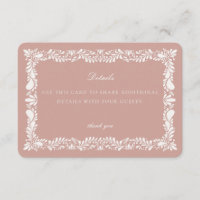 Pink Talavera Tile Details Card Invitation Insert