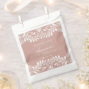 Pink Talavera Tile Fiesta Baby Sprinkle Dessert Favour Bags