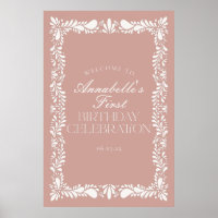 Pink Talavera Tile Fiesta Birthday Party Welcome