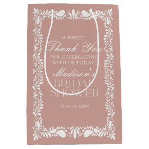 Pink Talavera Tile Fiesta Bridal Shower Favours Medium Gift Bag