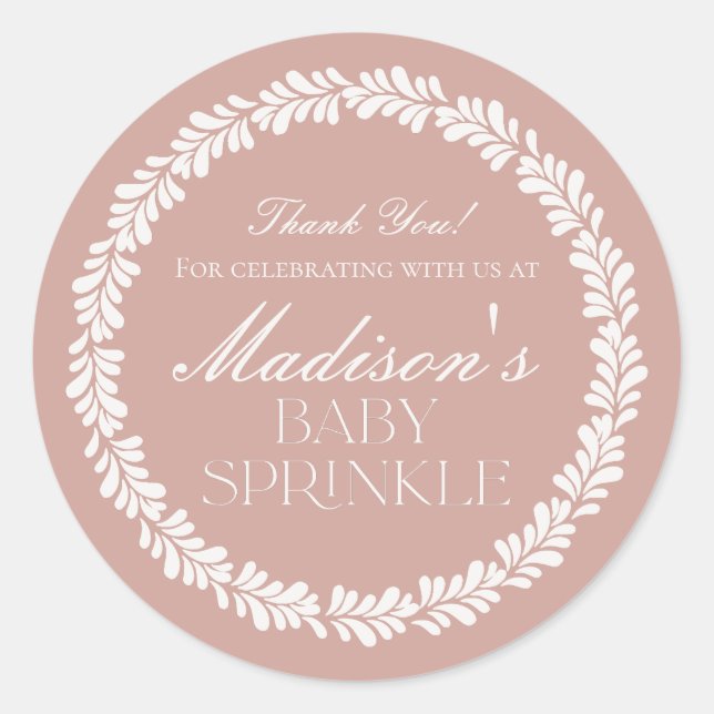 Pink Talavera Tile Spanish Fiesta Baby Sprinkle Classic Round Sticker (Front)