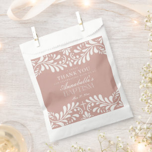 Pink Talavera Tile Spanish Fiesta Baptism Dessert Favour Bags