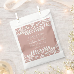 Pink Talavera Tile Spanish Fiesta Birthday Dessert Favour Bags