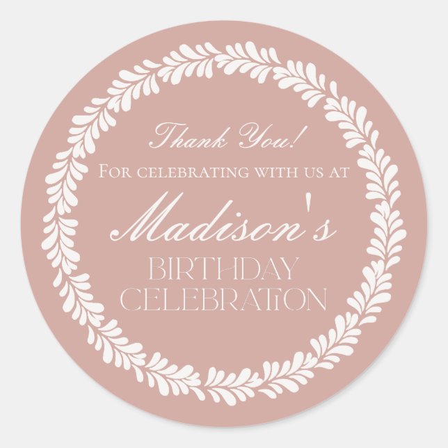 Pink Talavera Tile Spanish Fiesta Birthday Favour Classic Round Sticker (Front)