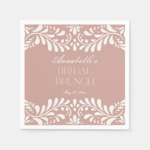 Pink Talavera Tile Spanish Fiesta Bridal Brunch Napkin