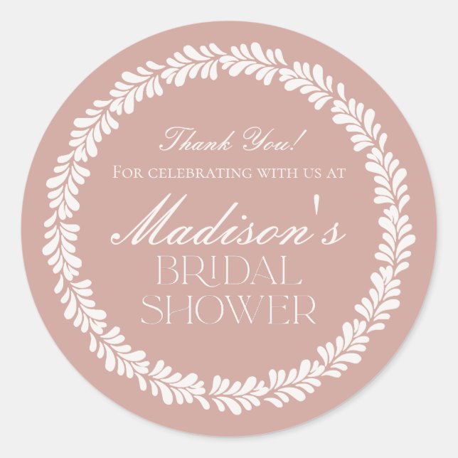 Pink Talavera Tile Spanish Fiesta Bridal Shower Classic Round Sticker (Front)