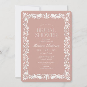 Pink Talavera Tile Spanish Fiesta Bridal Shower Invitation