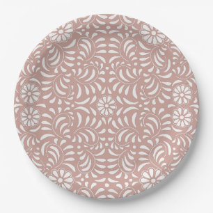 Pink Talavera Tile Spanish Style Fiesta Paper Plate
