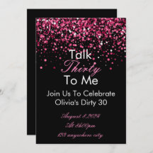Pink Talk 30 To Me Birthday Invitation
