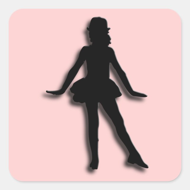 Pink Tap Dancer Square Sticker (Front)