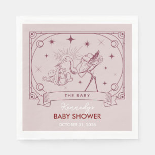 Pink Tarot Baby Shower Napkin
