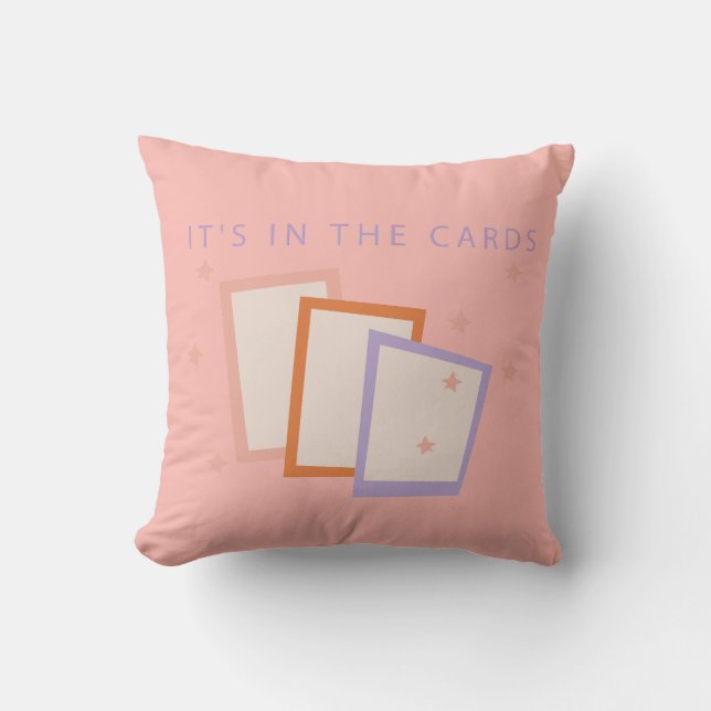 Pink Tarot Card Aesthetic Pillow (Front)