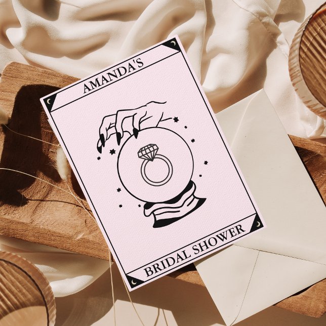 Pink Tarot Card Bridal Shower Celestial Invitation (Creator Uploaded)