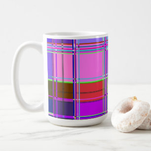 Pink tartan Fabric Pattern Cloth Madras Coffee Mug