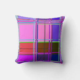 Pink tartan Fabric Pattern Cloth Madras Cushion