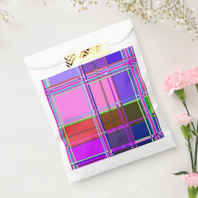 Pink tartan Fabric Pattern Cloth Madras Favour Bags (Sealed)