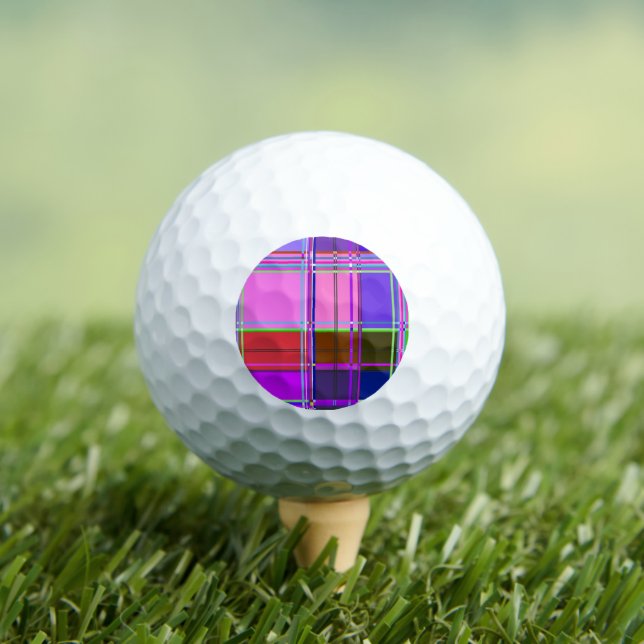 Pink tartan Fabric Pattern Cloth Madras Golf Balls (Insitu Tee)