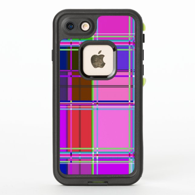 Pink tartan Fabric Pattern Cloth Madras LifeProof iPhone Case (Back)