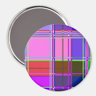 Pink tartan Fabric Pattern Cloth Madras Magnet