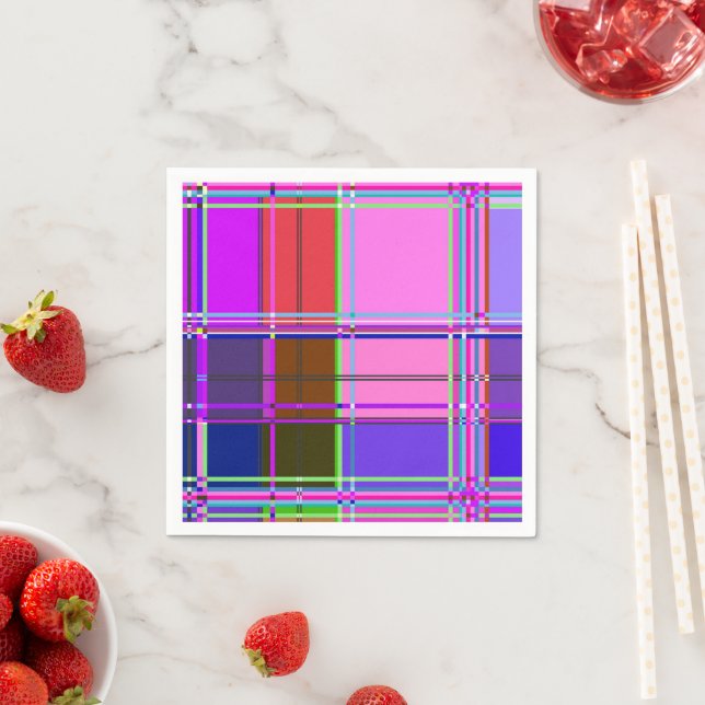 Pink tartan Fabric Pattern Cloth Madras Napkin (Insitu)