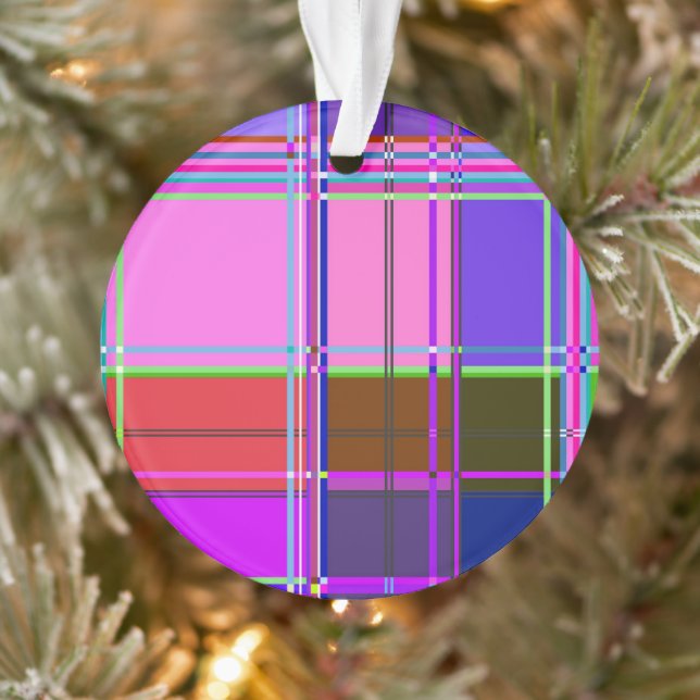 Pink tartan Fabric Pattern Cloth Madras Ornament (Tree)