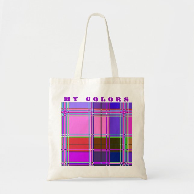 Pink tartan Fabric Pattern Cloth Madras Tote Bag (Front)