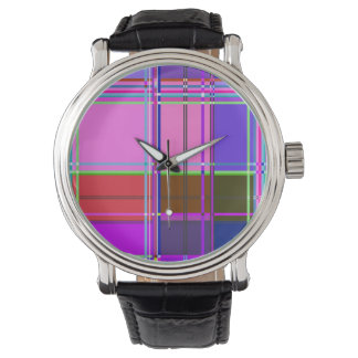 Pink tartan Fabric Pattern Cloth Madras Watch