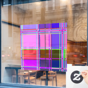 Pink tartan Fabric Pattern Cloth Madras Window Cling