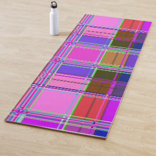 Pink tartan Fabric Pattern Cloth Madras Yoga Mat
