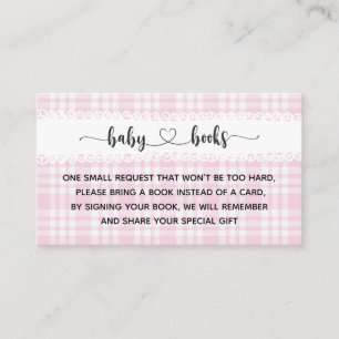Pink Tartan Girl Baby Shower I Birthday  Enclosure Card