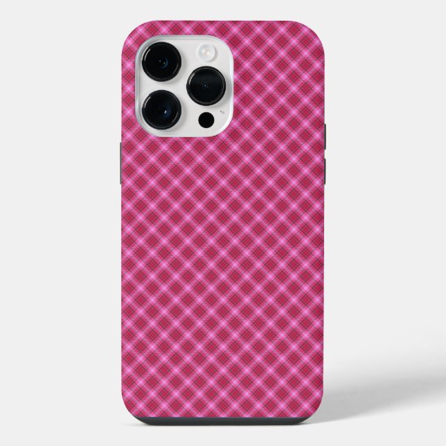 Pink tartan iPhone case (Back)