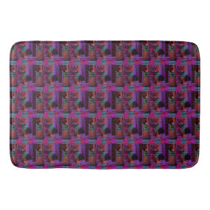 Pink Tartan Persian Kitten, Memory Foam Bathmat