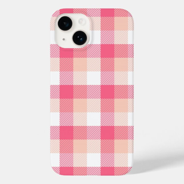 Pink Tartan Plaid Pattern Case-Mate iPhone Case (Back)