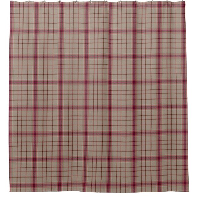 pink Tartan Plaid Scottish Kilt Shower Curtain (Front)