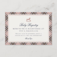 Pink Tartan Plaid Vintage Rocking Horse Registry