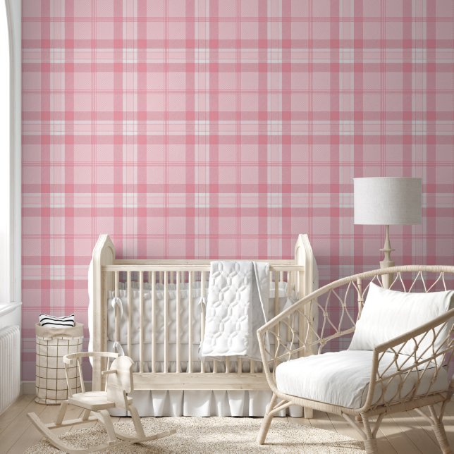 Pink Tartan Print – Cosy Plaid Wallpaper (Kids)