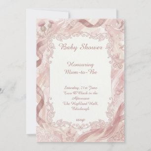 Pink Tartan Thistle Baby Shower Invitation