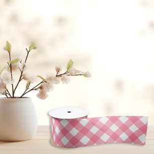 Pink Tartar plaid summer Satin Ribbon