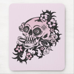 Pink Tattoo Skull Mouse Mat