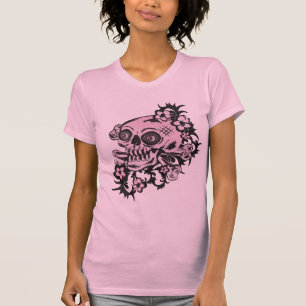 Pink Tattoo Skull T-Shirt