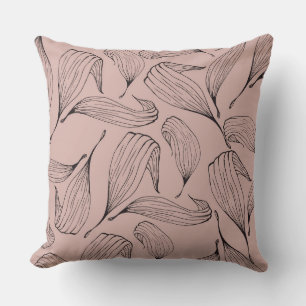 Pink Taupe Reversible Leaf Pillow