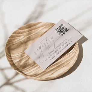 Pink Taupe Script Bridal or Baby Shower Registry Enclosure Card