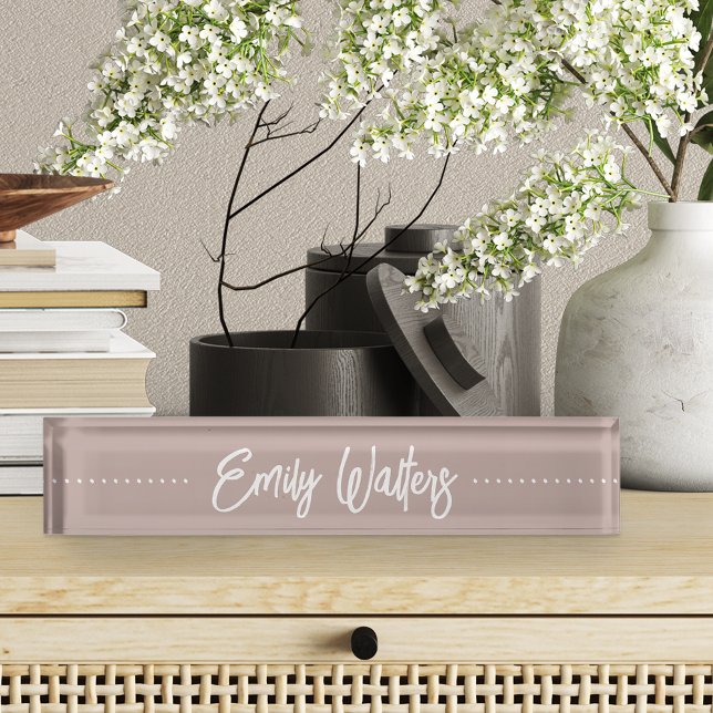 Pink Taupe Sketched Cursive Script Nameplate (Creator Uploaded)
