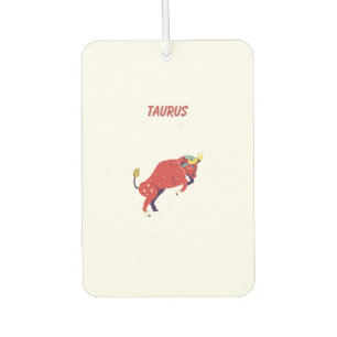 Pink Taurus, zodiac, star sign print Car Air Freshener