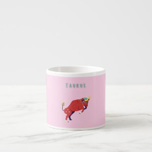 Pink Taurus, zodiac, star sign print Espresso Cup