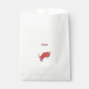 Pink Taurus, zodiac, star sign print Favour Bags