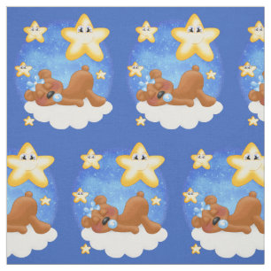 Pink Tawny Bear Fabric
